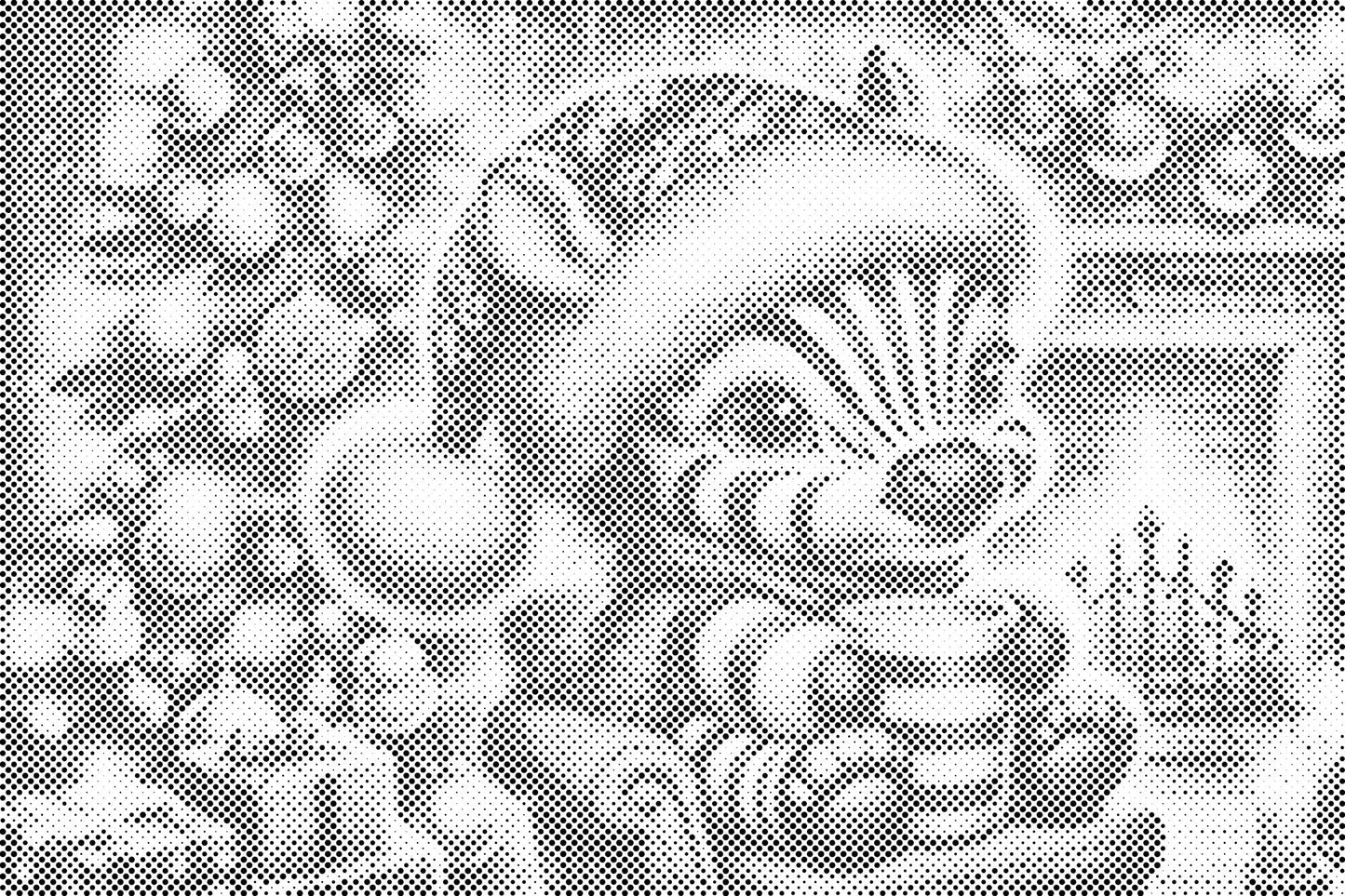 Mal-med-prikker -  Julezebra og en kop kaffe