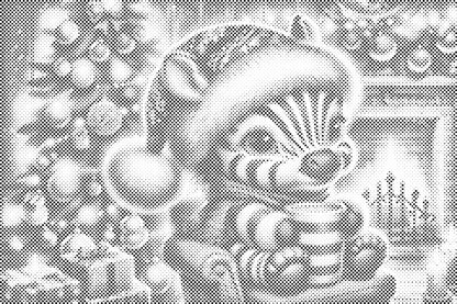 Mal-med-prikker -  Julezebra og en kop kaffe