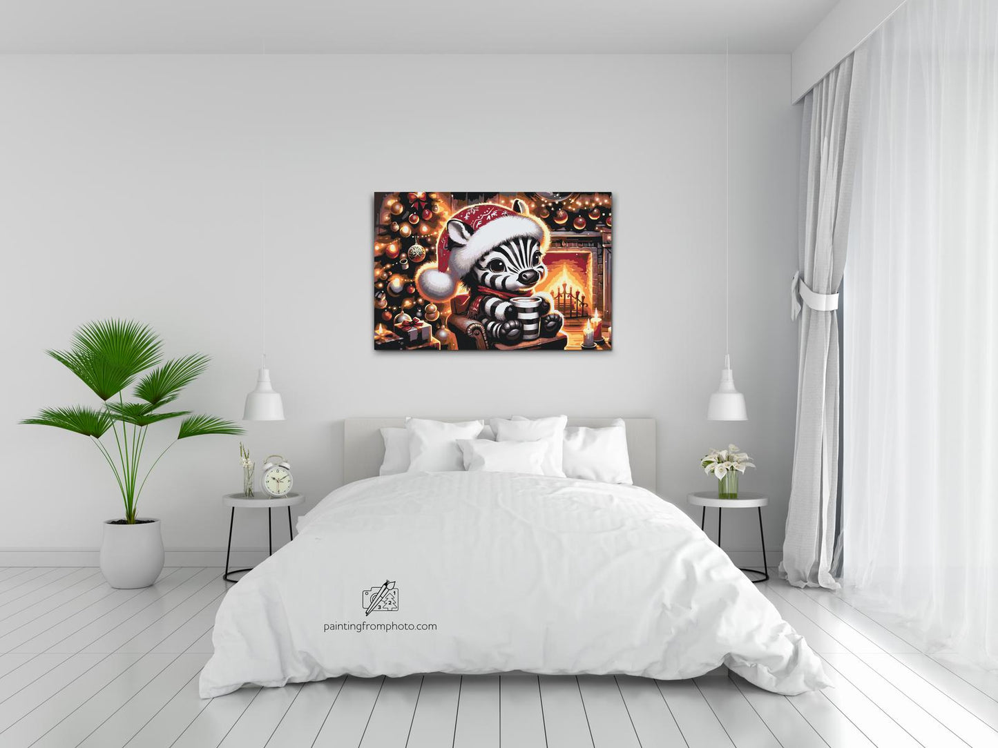 Paint by Numbers - Julezebra og en kop kaffe