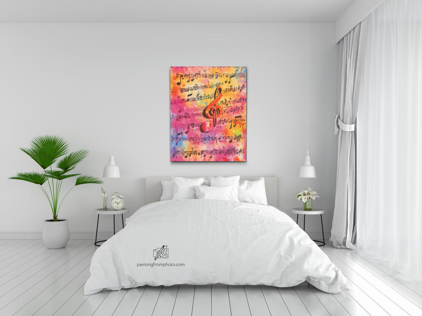 Diamond Painting - Regnbuetoner og diskantnøgle