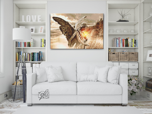 Diamond Painting - Engel med et lys