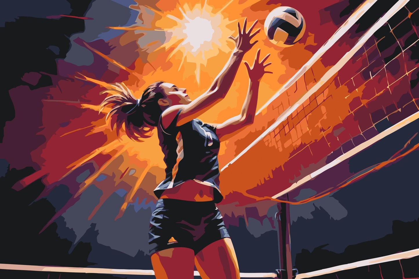 Paint by Numbers - Volleyballspiller