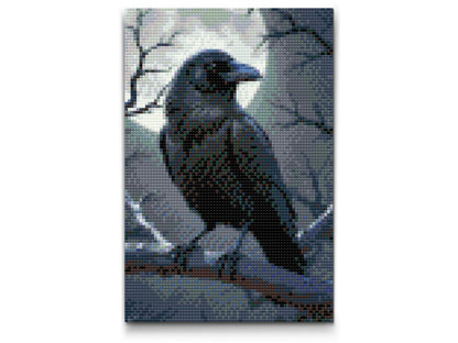 Diamond Painting - Ravn på en gren