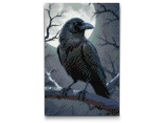 Diamond Painting - Ravn på en gren