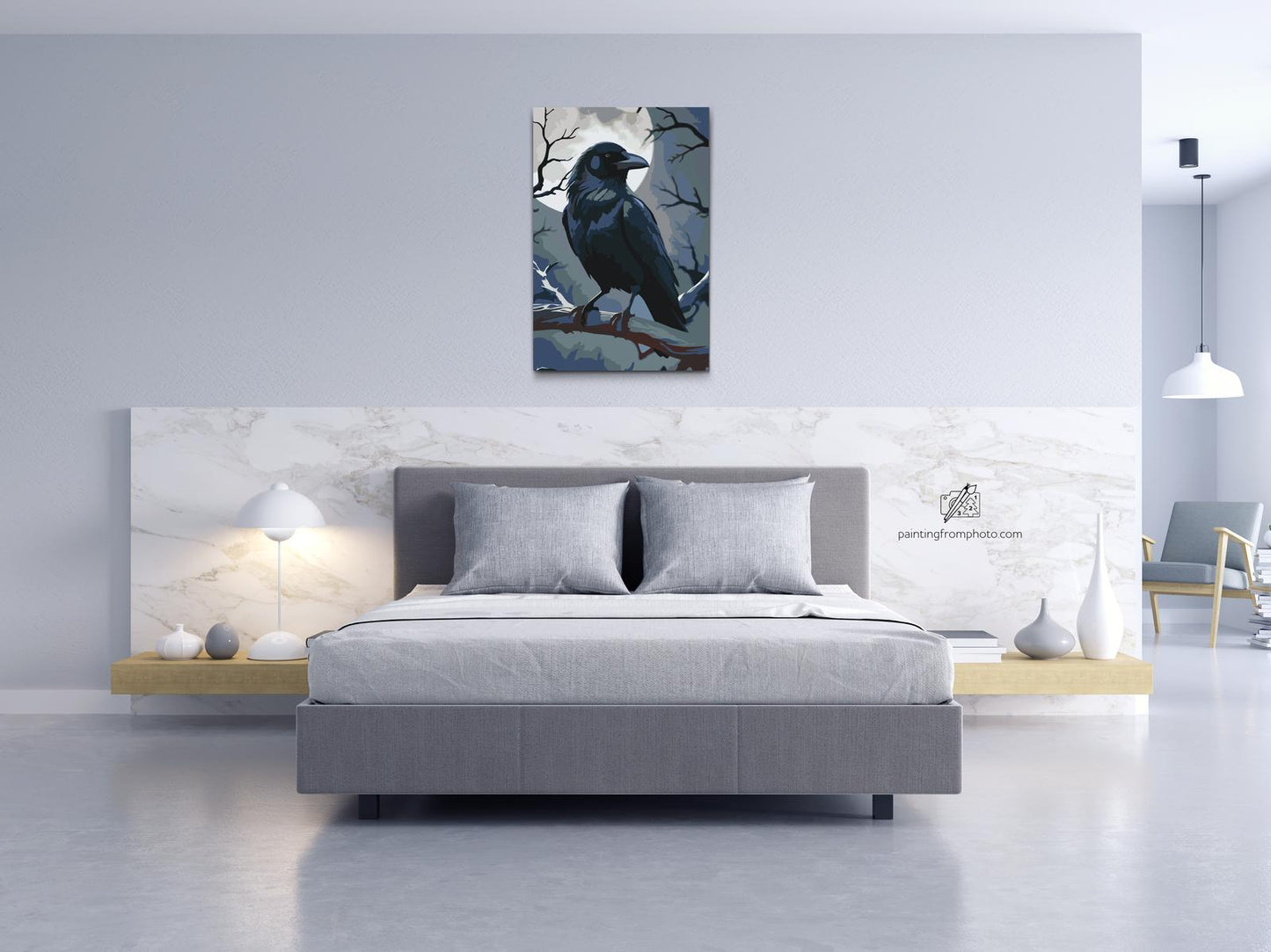 Paint by Numbers - Ravn på en gren