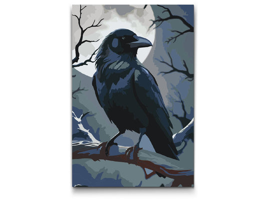 Paint by Numbers - Ravn på en gren