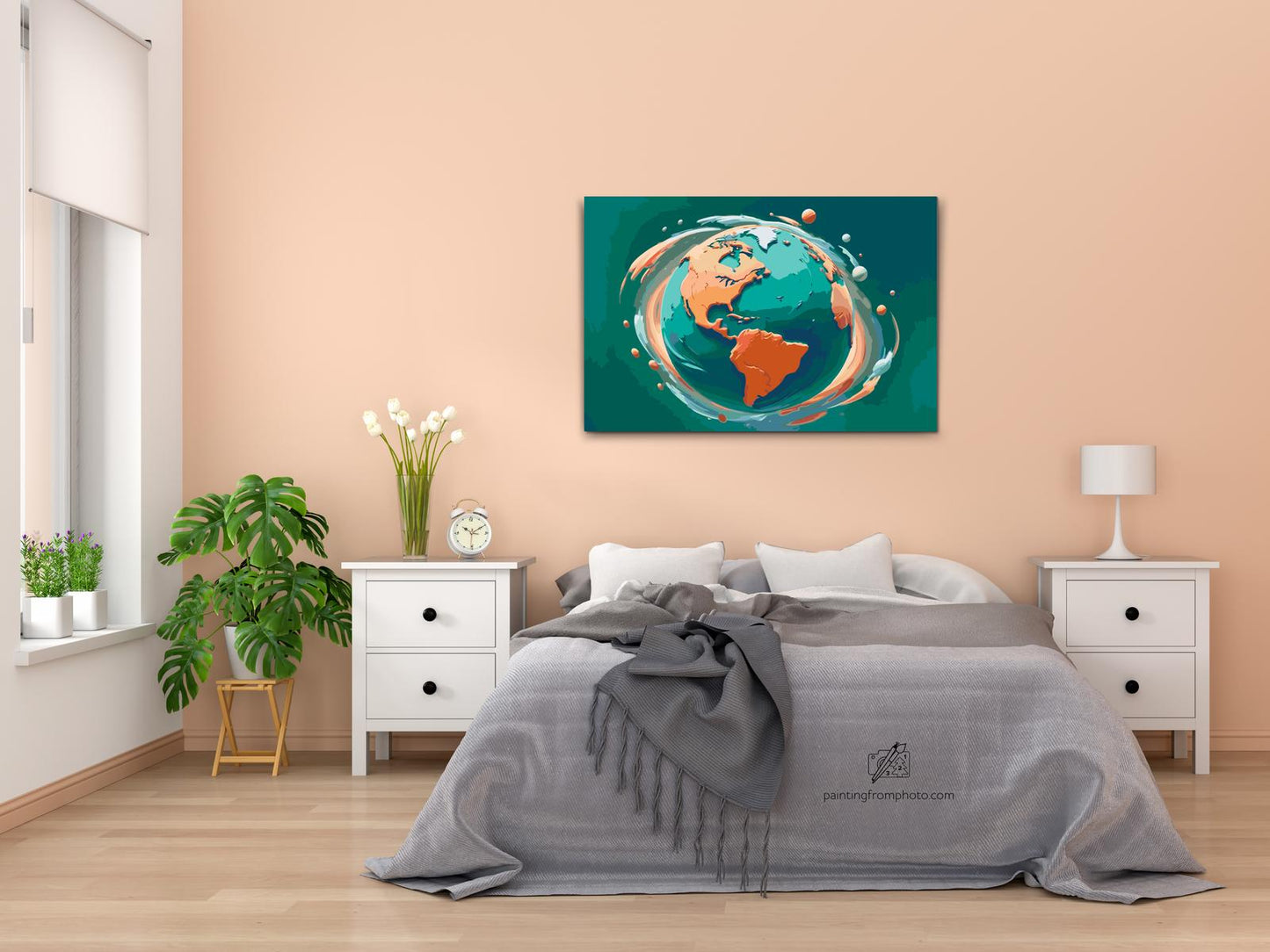 Paint by Numbers - Abstrakt planet Jorden