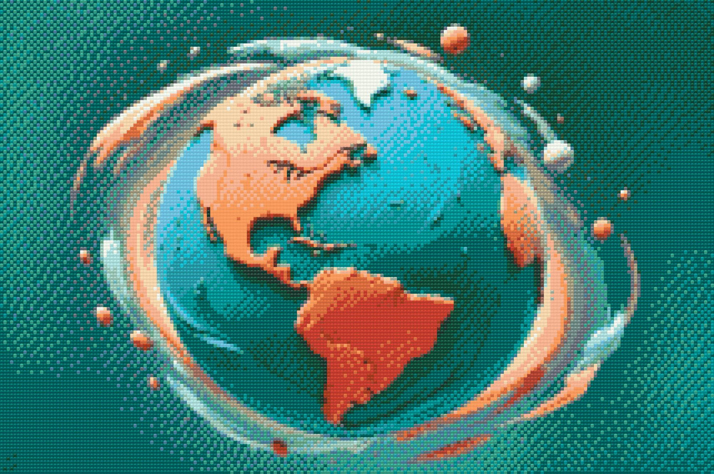 Diamond Painting - Abstrakt planet Jorden