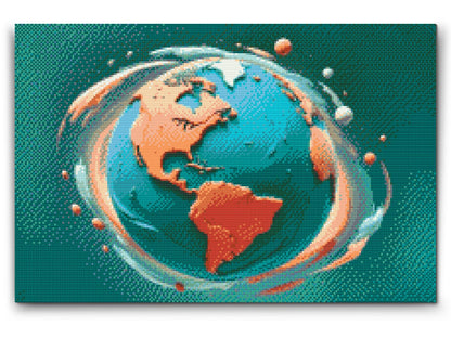 Diamond Painting - Abstrakt planet Jorden