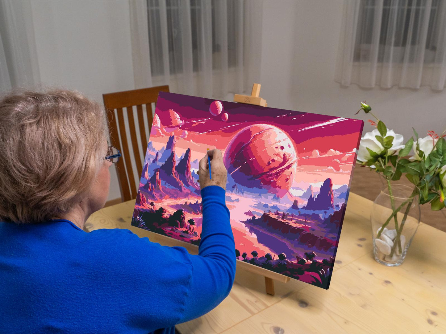 Paint by Numbers - Abstrakt planet i rummet