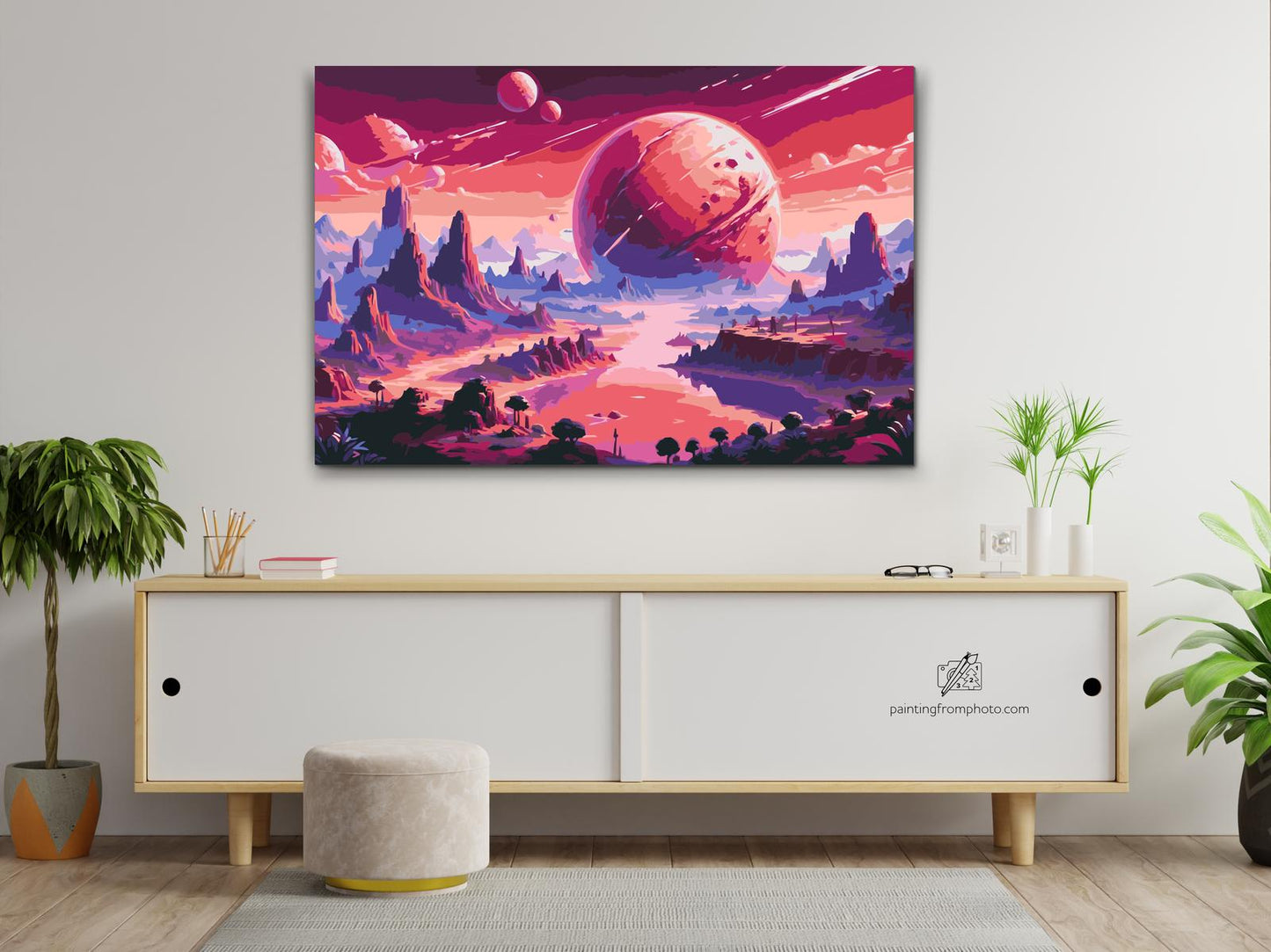 Paint by Numbers - Abstrakt planet i rummet