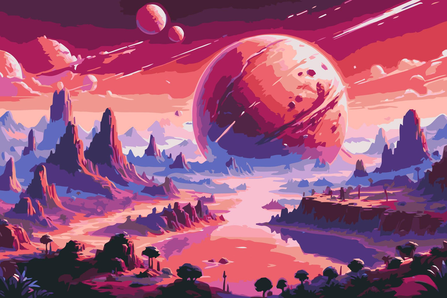 Paint by Numbers - Abstrakt planet i rummet
