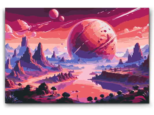 Paint by Numbers - Abstrakt planet i rummet