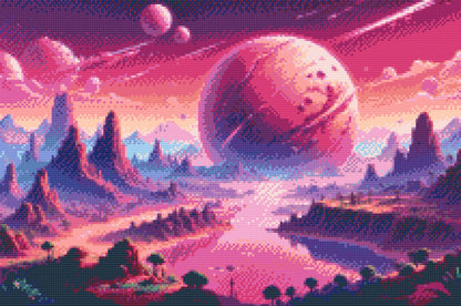 Diamond Painting - Abstrakt planet i rummet