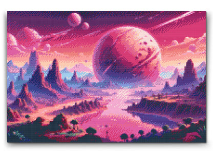 Diamond Painting - Abstrakt planet i rummet