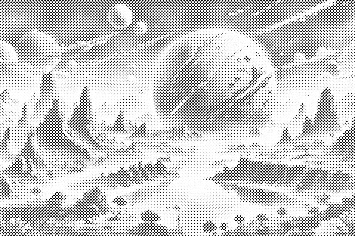 Mal-med-prikker -  Abstrakt planet i rummet