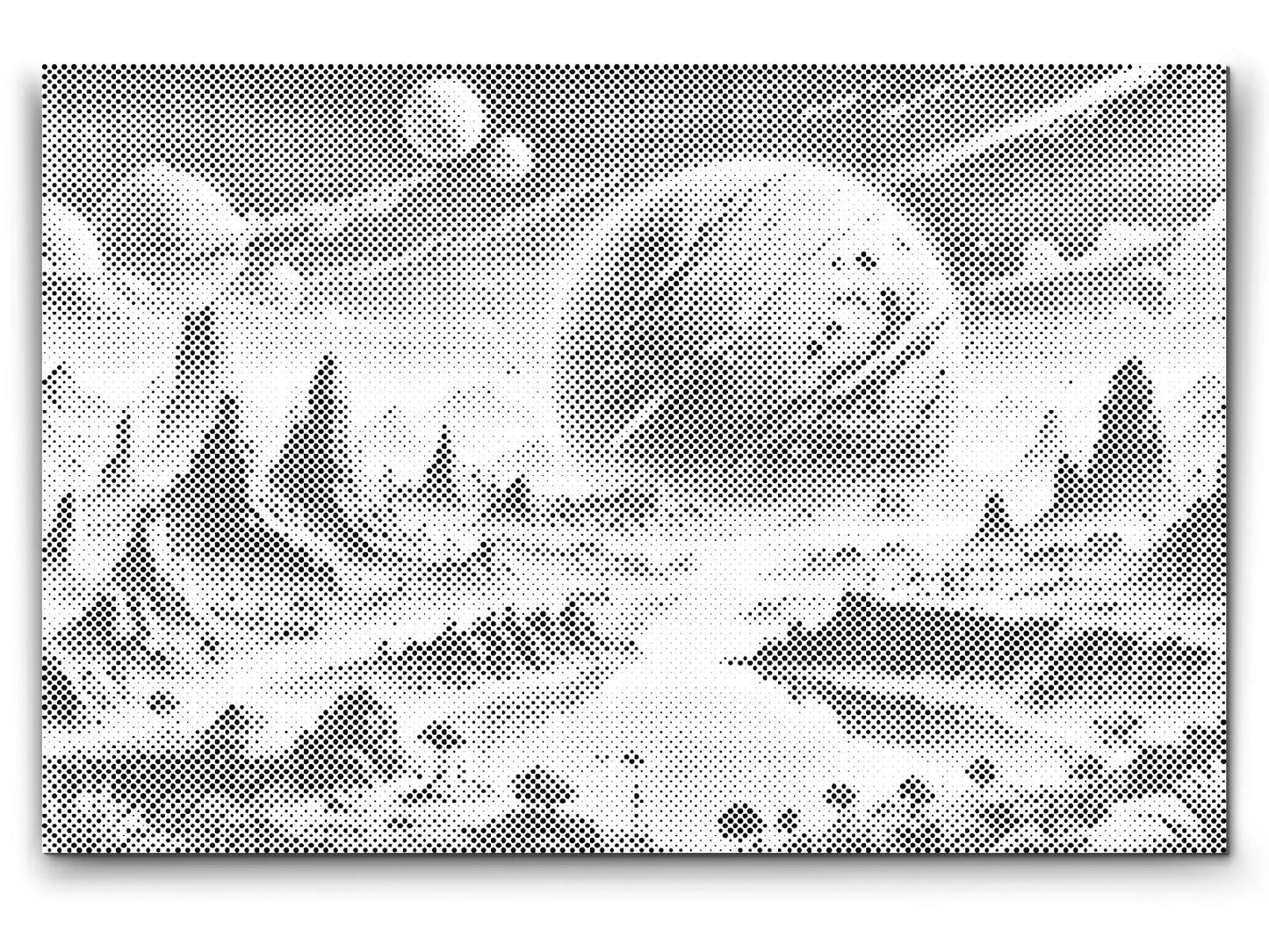 Mal-med-prikker -  Abstrakt planet i rummet