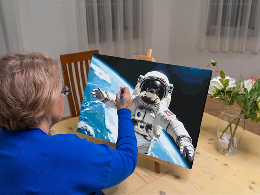 Paint by Numbers - Astronaut med planeten Jorden