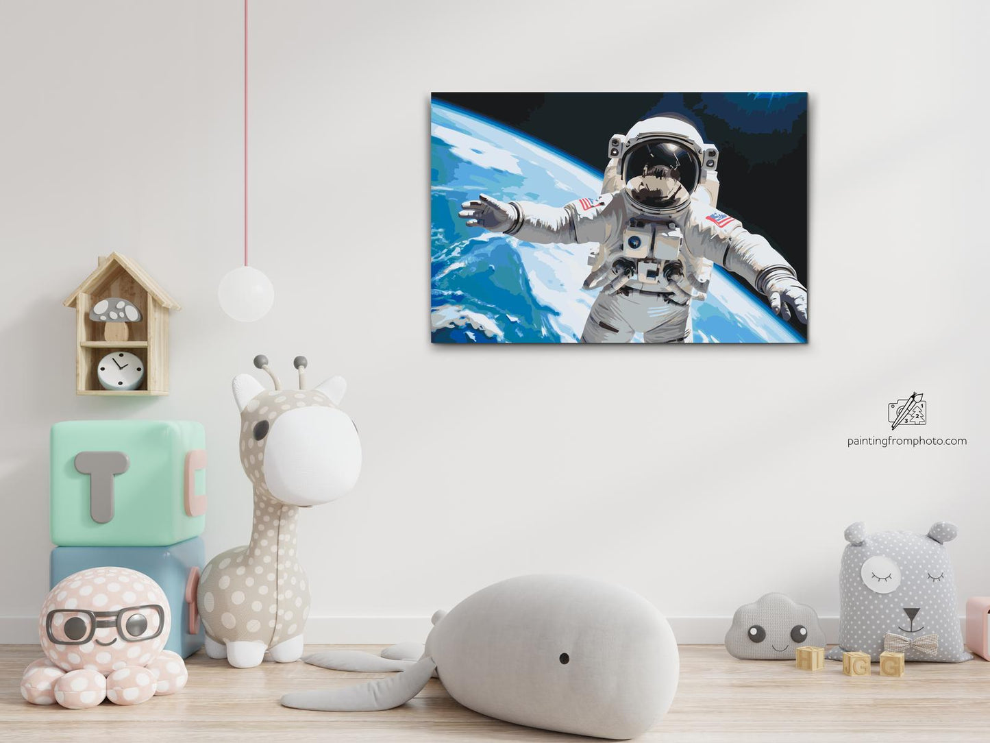 Paint by Numbers - Astronaut med planeten Jorden