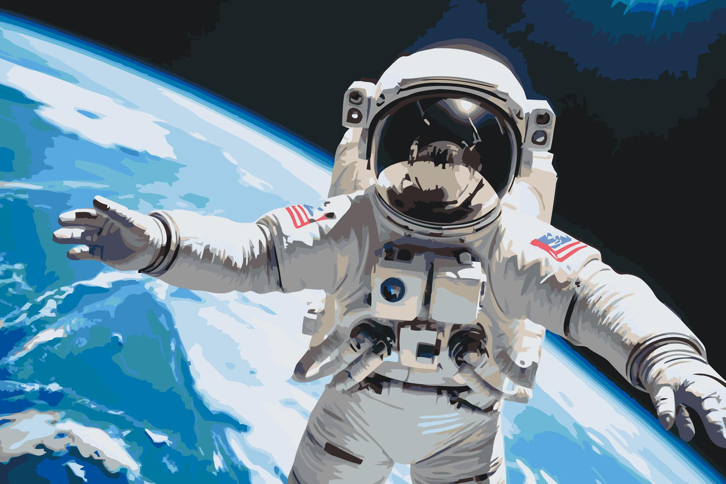 Paint by Numbers - Astronaut med planeten Jorden