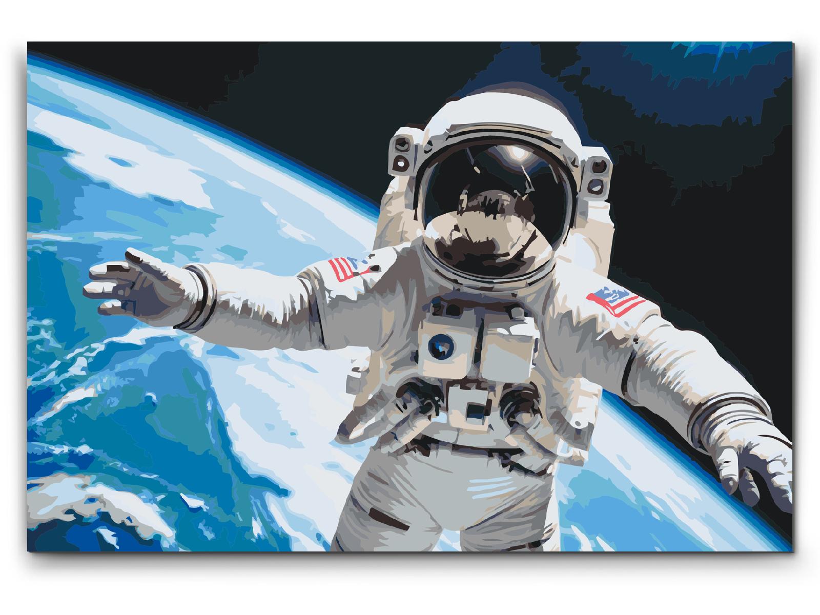 Paint by Numbers - Astronaut med planeten Jorden