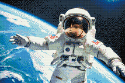 Diamond Painting - Astronaut med planeten Jorden