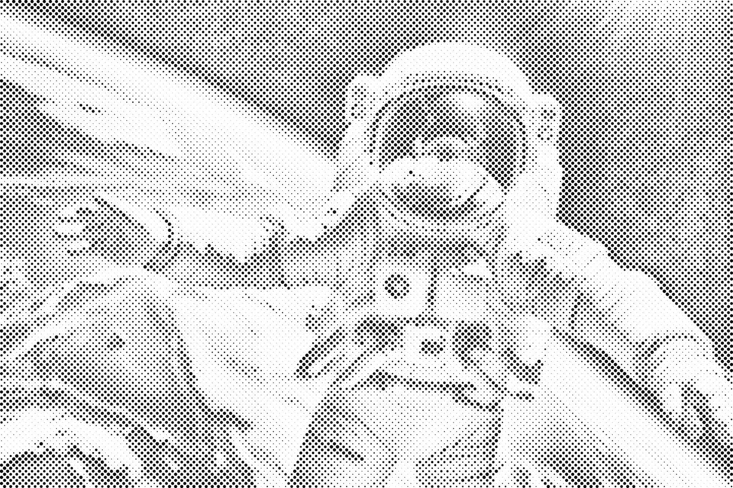 Mal-med-prikker -  Astronaut med planeten Jorden