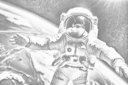 Mal-med-prikker -  Astronaut med planeten Jorden