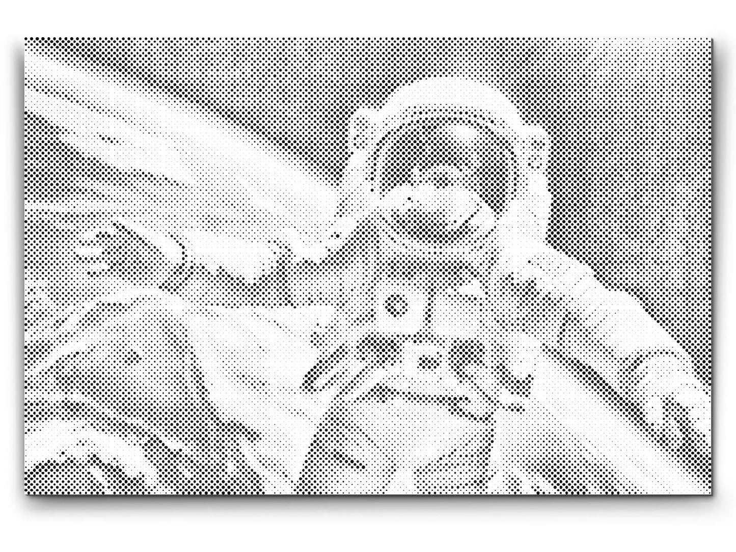 Mal-med-prikker -  Astronaut med planeten Jorden