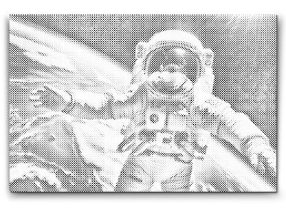 Mal-med-prikker -  Astronaut med planeten Jorden