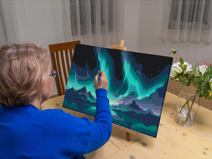 Paint by Numbers - Nordlys over bjergene
