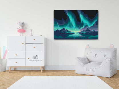 Paint by Numbers - Nordlys over bjergene