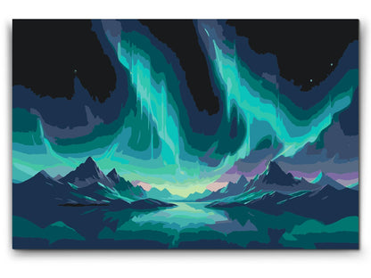 Paint by Numbers - Nordlys over bjergene