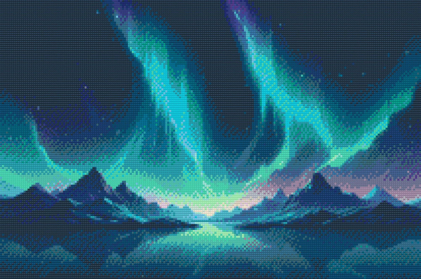 Diamond Painting - Nordlys over bjergene