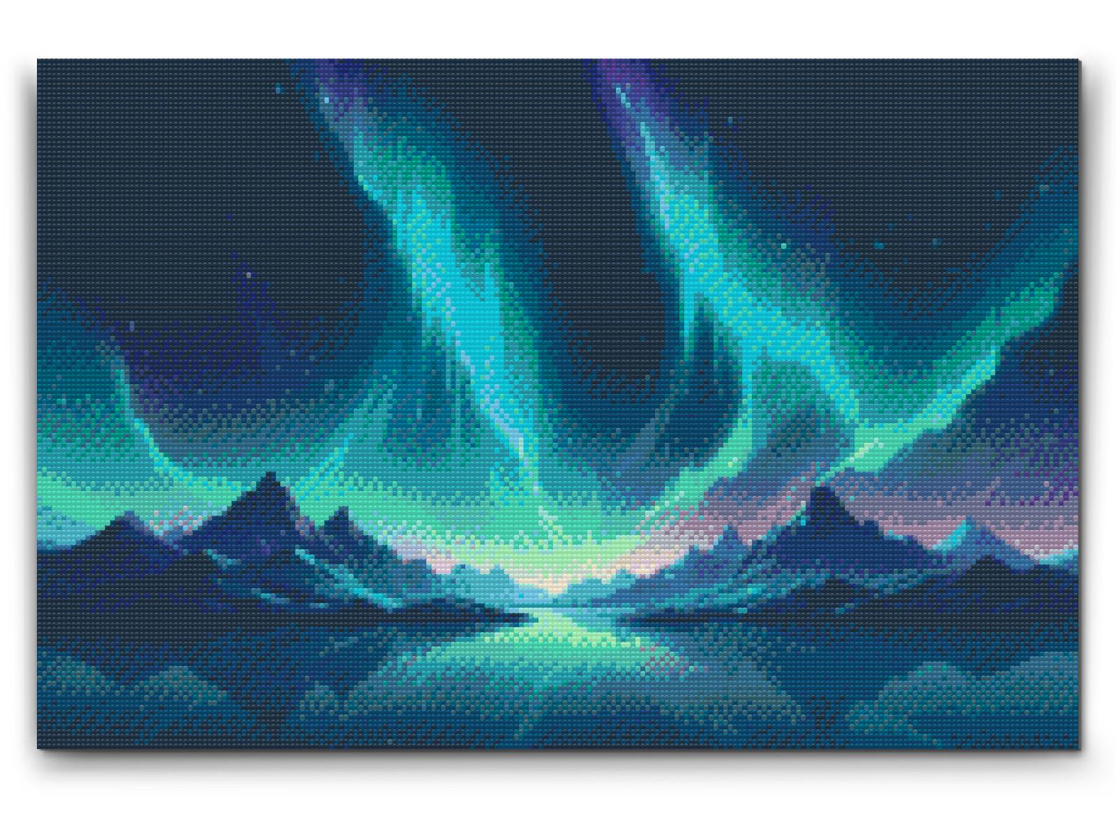 Diamond Painting - Nordlys over bjergene