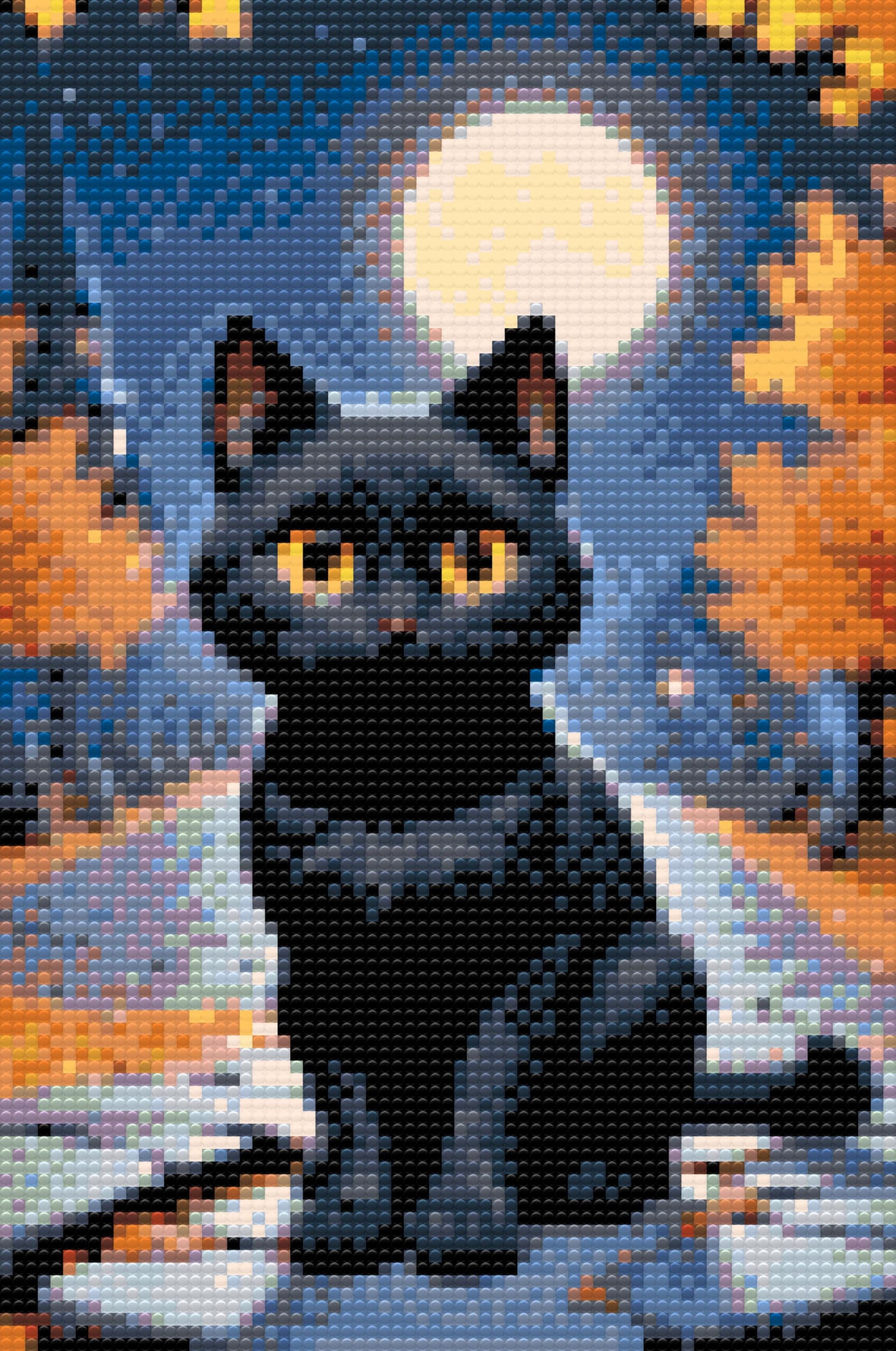 Diamond Painting - Sort kat om efteråret