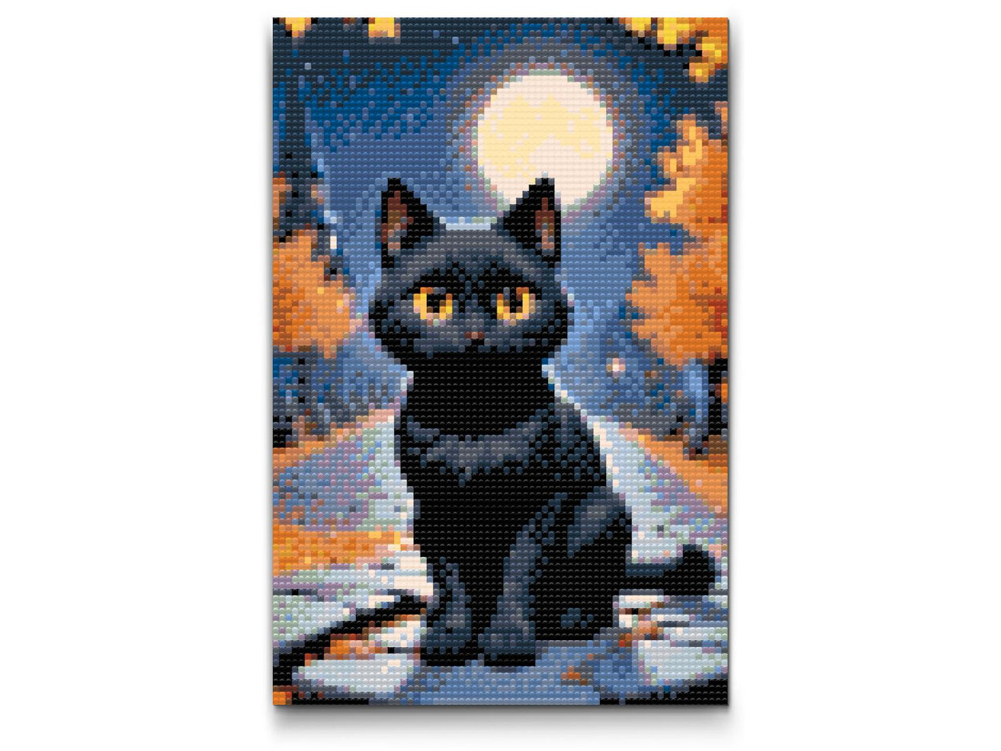 Diamond Painting - Sort kat om efteråret