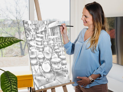 Mal-med-prikker -  Trommesat på gaden