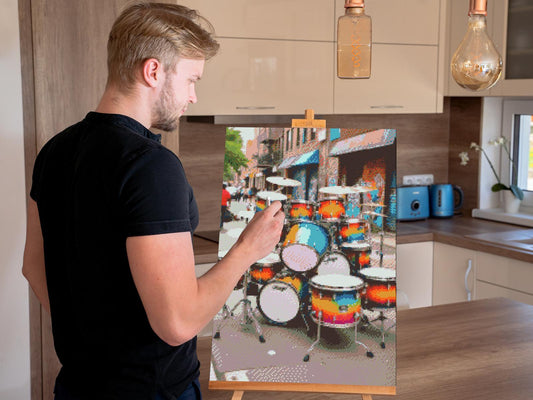Diamond Painting - Trommesat på gaden