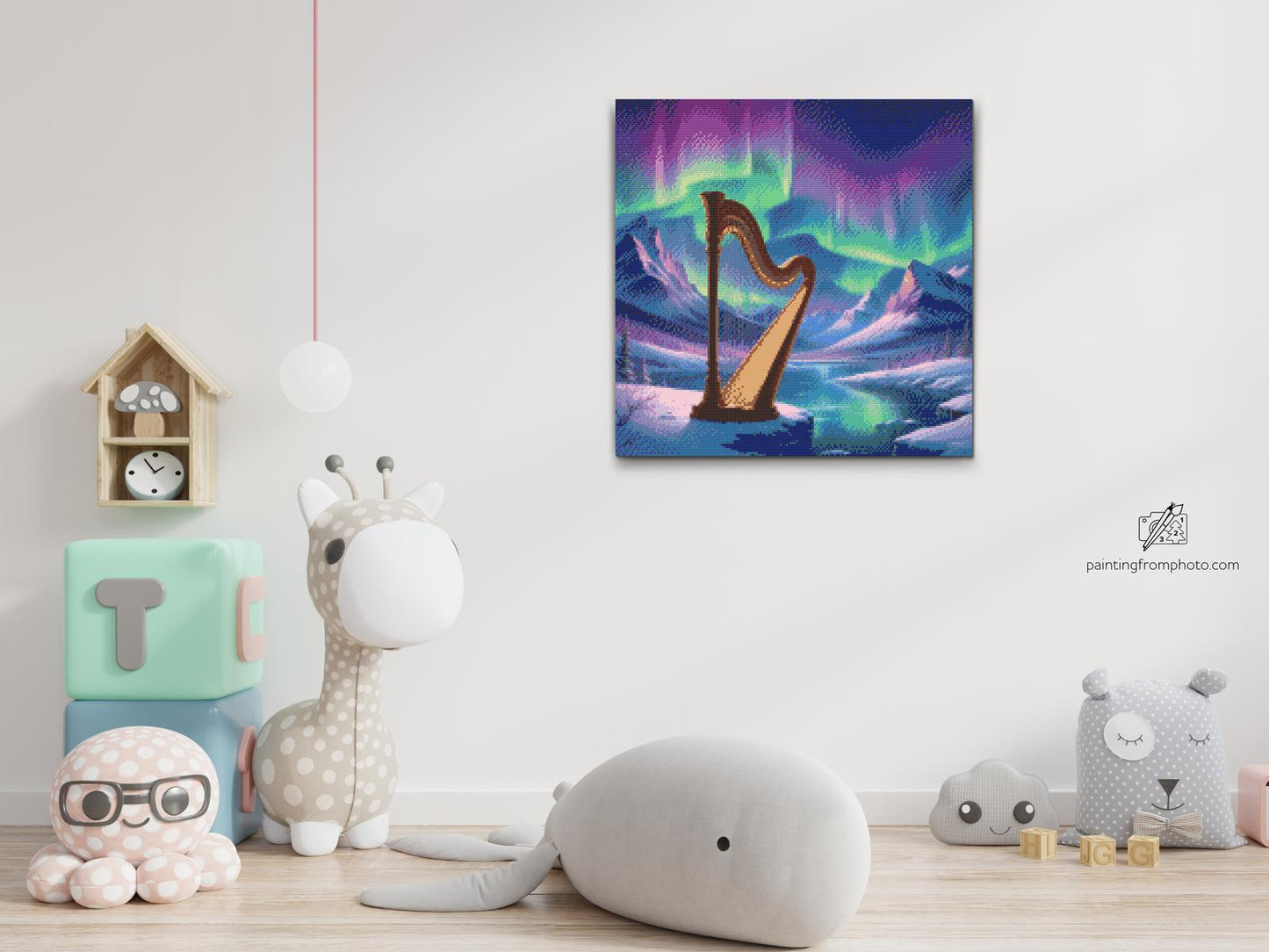 Diamond Painting - Harpe og nordlys