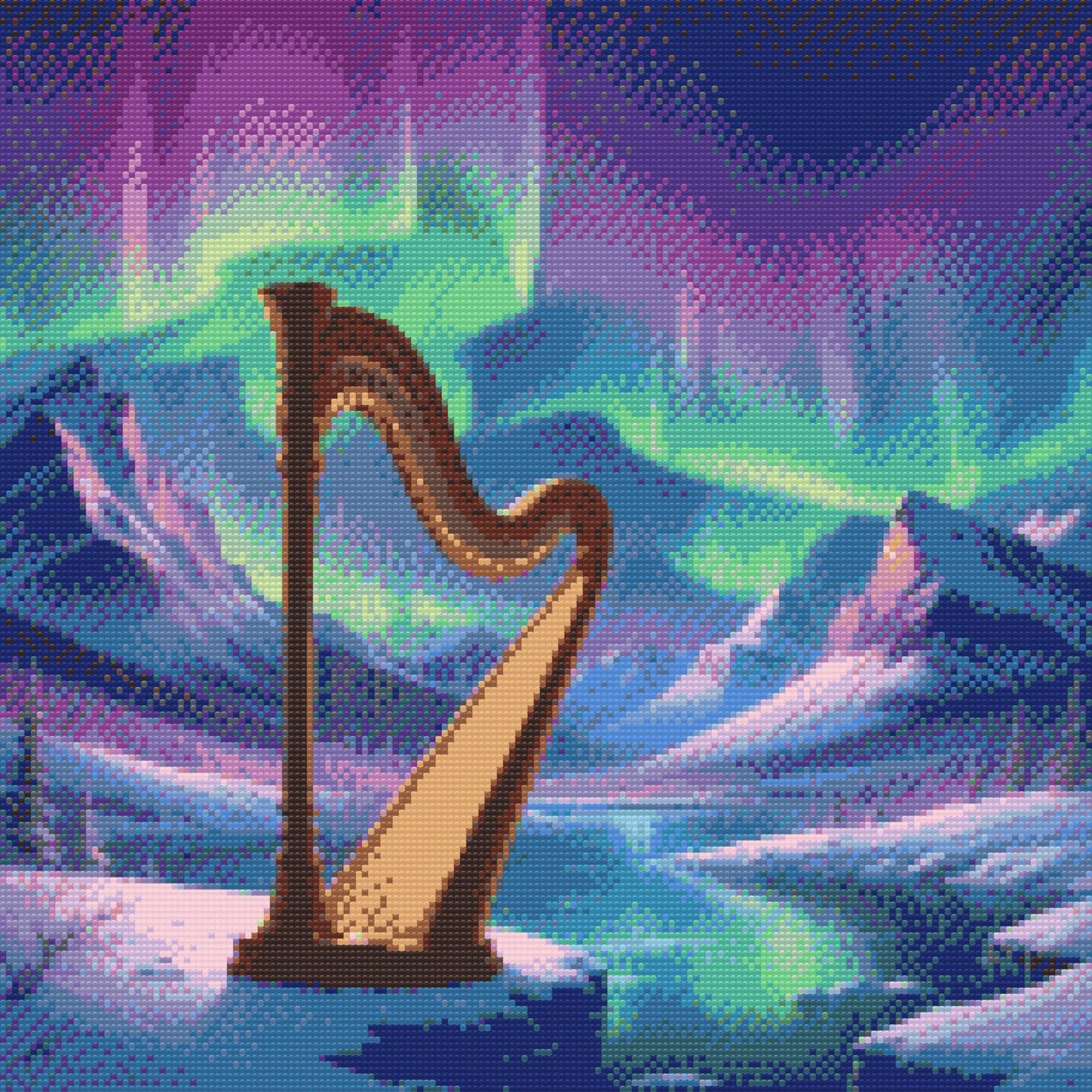 Diamond Painting - Harpe og nordlys