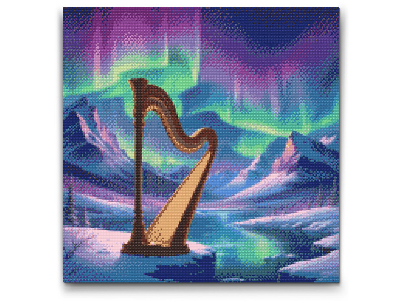 Diamond Painting - Harpe og nordlys