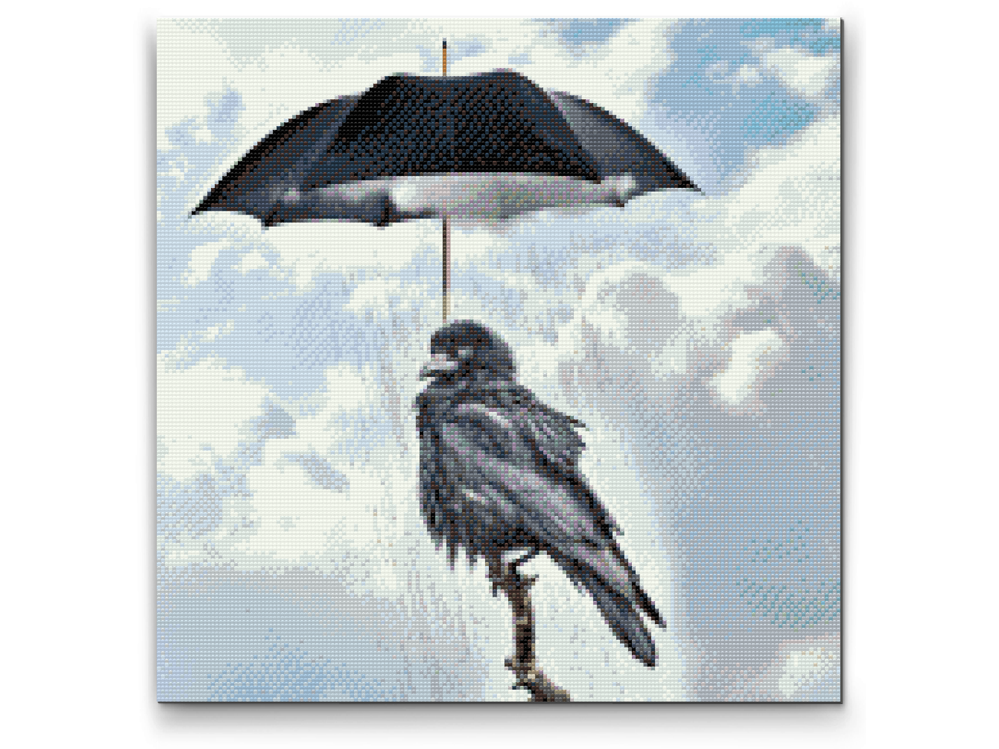 Diamond Painting - Ravn under en paraply