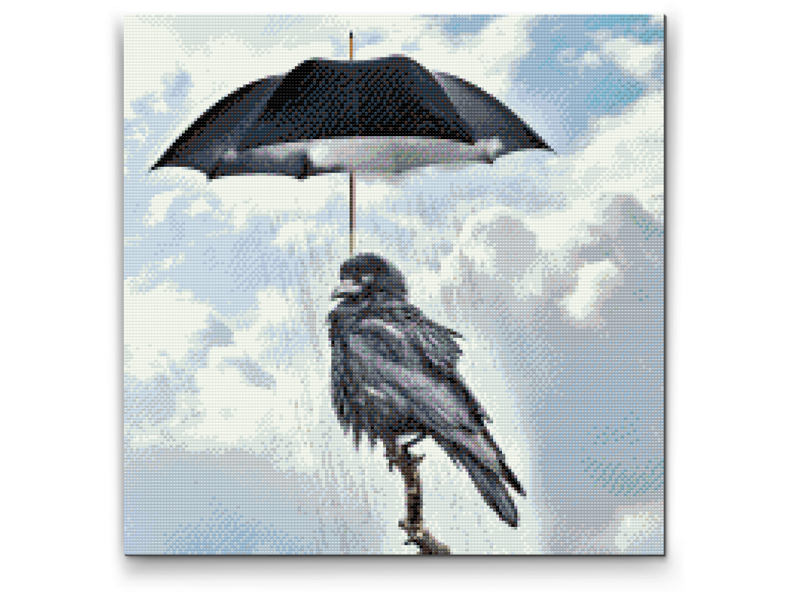 Diamond Painting - Ravn under en paraply