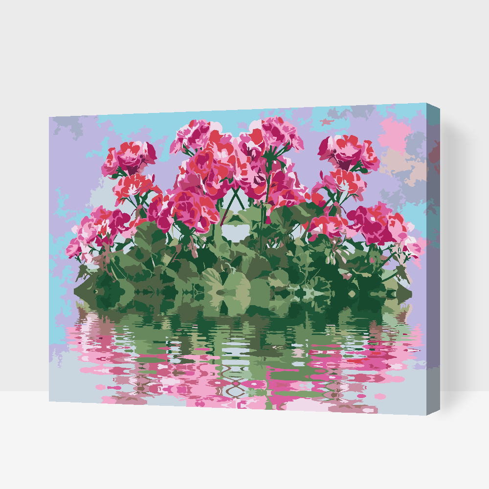 Paint by Numbers - Pelargonier på vandet