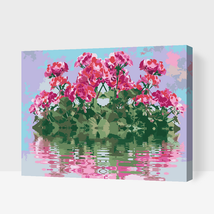 Paint by Numbers - Pelargonier på vandet