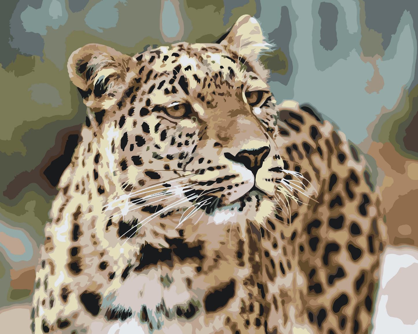 Paint by Numbers - Leopard i naturen