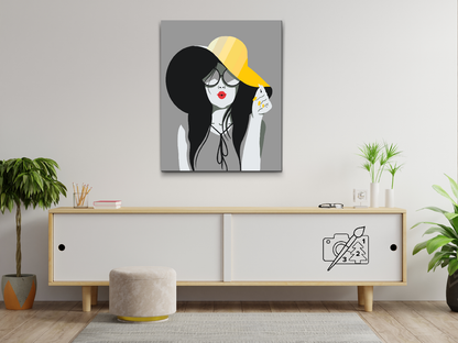 Paint by Numbers - Dame med den gule hat