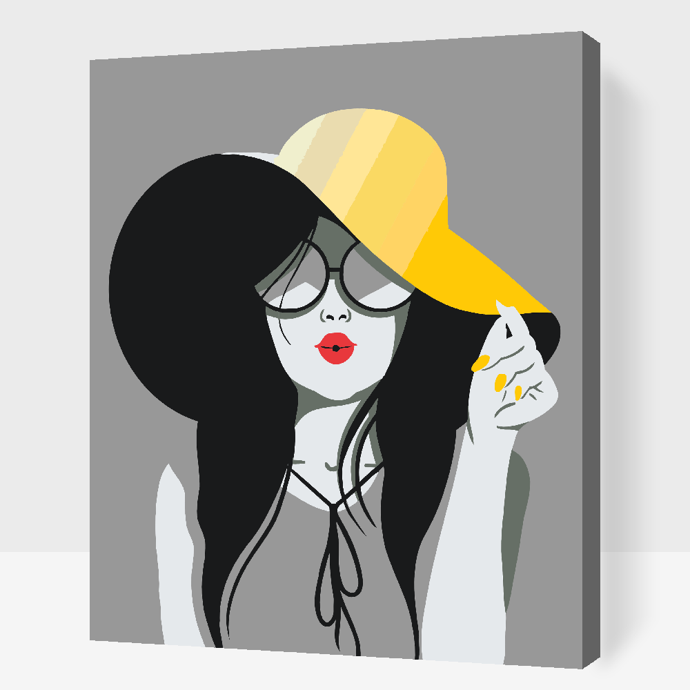 Paint by Numbers - Dame med den gule hat