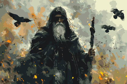 Paint by Numbers - Odin – Gud for død, krig og magi